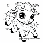 Adorable Capricorn Lamb Drawing Coloring Pages 3