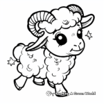 Adorable Capricorn Lamb Drawing Coloring Pages 4