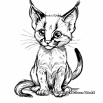 Adorable Caracal Kitten Coloring Pages 1