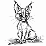 Adorable Caracal Kitten Coloring Pages 2