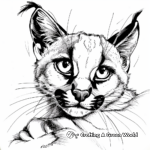 Adorable Caracal Kitten Coloring Pages 4