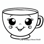 Adorable Coffee Cup Kawaii Coloring Pages 4