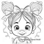 Adorable Hair Ribbon Coloring Pages for Girls 2