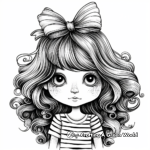 Adorable Hair Ribbon Coloring Pages for Girls 3