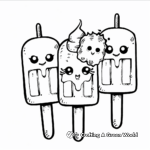 Adorable Kawaii Popsicle Coloring Pages 3