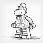 Adorable Lego Yoshi Coloring Pages for Kids 1