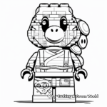 Adorable Lego Yoshi Coloring Pages for Kids 2