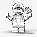 Adorable Lego Yoshi Coloring Pages for Kids 3