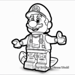 Adorable Lego Yoshi Coloring Pages for Kids 4
