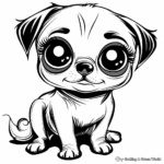 Adorable Lisa Frank Pug Puppy Coloring Sheets 3