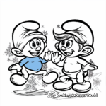 Adorable Smurfs Blue Cartoon Characters Coloring Pages 2