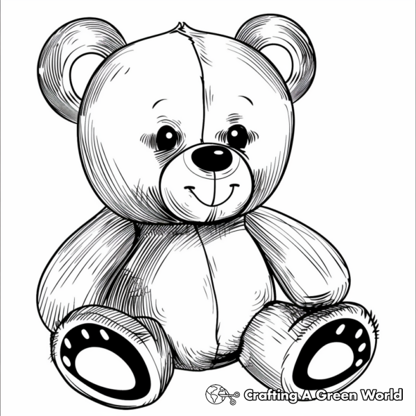 Adorable Teddy Bear Coloring Pages 1