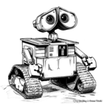 Adorable Wall-E and Eve Coloring Pages 2
