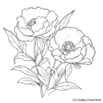 Adult-Oriented Peony Coloring Pages 2