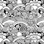 Adult-Themed Zentangle Patterns Coloring Pages 1