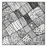 Adult-Themed Zentangle Patterns Coloring Pages 2