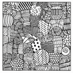 Adult-Themed Zentangle Patterns Coloring Pages 3