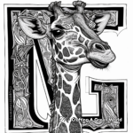 Adult's Advanced Giraffe Coloring Pages 1