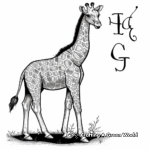 Adult's Advanced Giraffe Coloring Pages 2