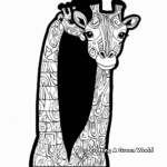 Adult's Advanced Giraffe Coloring Pages 4