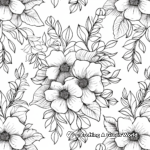 Advanced Cute Floral Patterns Hard Coloring Pages 4