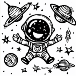 Advanced Cute Space Theme Hard Coloring Pages 2