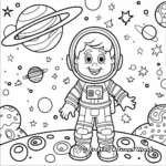 Advanced Cute Space Theme Hard Coloring Pages 4