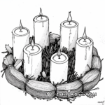 Advent Wreath with Candles Coloring Pages 4