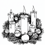 Advent Wreath with Ornaments Coloring Pages 1