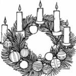 Advent Wreath with Ornaments Coloring Pages 2