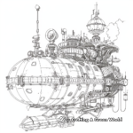 Adventure-filled Steampunk Airship Coloring Pages 1