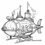 Adventure-filled Steampunk Airship Coloring Pages 3