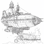 Adventure-filled Steampunk Airship Coloring Pages 4