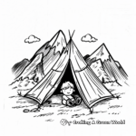 Adventure-seeking Mountain Tent Coloring Pages 2
