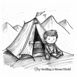 Adventure-seeking Mountain Tent Coloring Pages 3