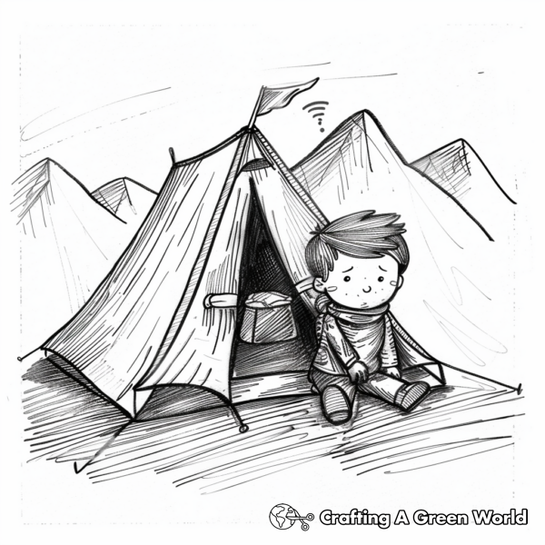 Tent Coloring Pages - Free &amp; Printable!
