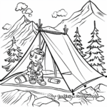 Adventure-seeking Mountain Tent Coloring Pages 4