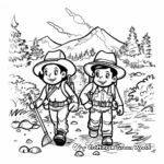 Adventurous Gold Miners on the Oregon Trail Coloring Pages 1