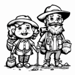 Adventurous Gold Miners on the Oregon Trail Coloring Pages 2