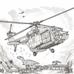 Adventurous Lego Jurassic World Helicopter Chase Coloring Pages 3