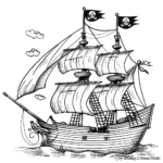 Adventurous Pirate Coloring Pages 3