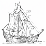 Adventurous Viking Ship Coloring Pages 4