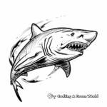 Aggressive Bull Shark Coloring Pages 1