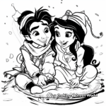 Aladdin and Jasmine's Chilly Magic Carpet Ride Coloring Pages 3