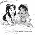 Aladdin and Jasmine's Chilly Magic Carpet Ride Coloring Pages 4