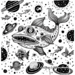 Alien Blobfish Space Scene Coloring Pages 4