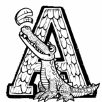 Alphabet A' Alligator Coloring Pages 4