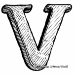Alphabet: Vintage Style Letter V Coloring Pages 3