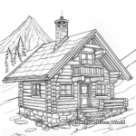 Alpine Chalet Cabin Coloring Pages 1