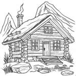Alpine Chalet Cabin Coloring Pages 2